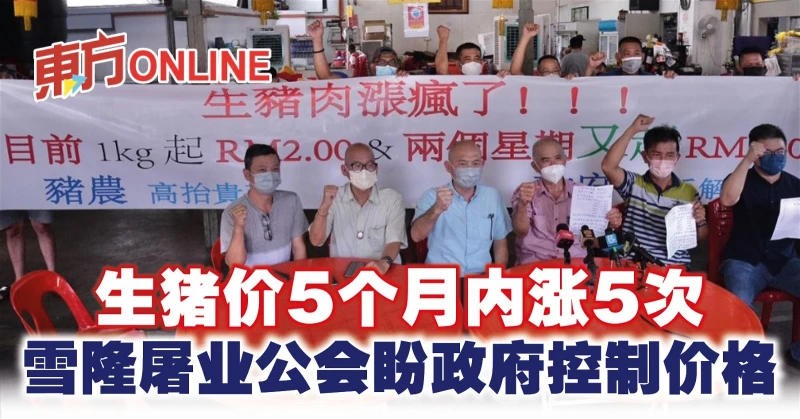 生豬價5個月內漲5次　雪隆屠業公會盼政府控制價格