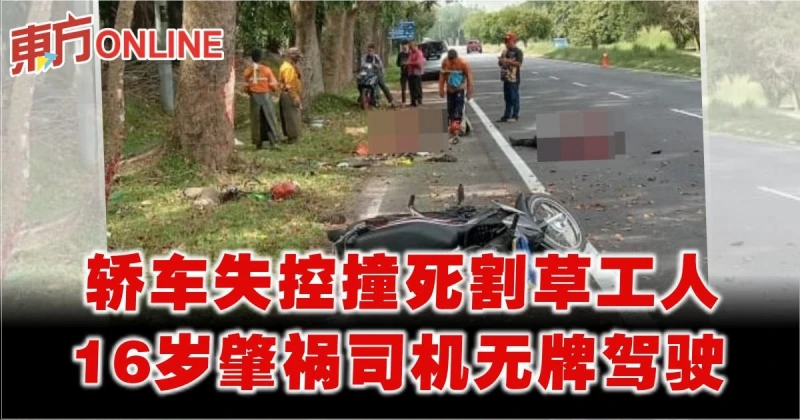 轎車失控撞死割草工人　16歲肇禍司機無牌駕駛