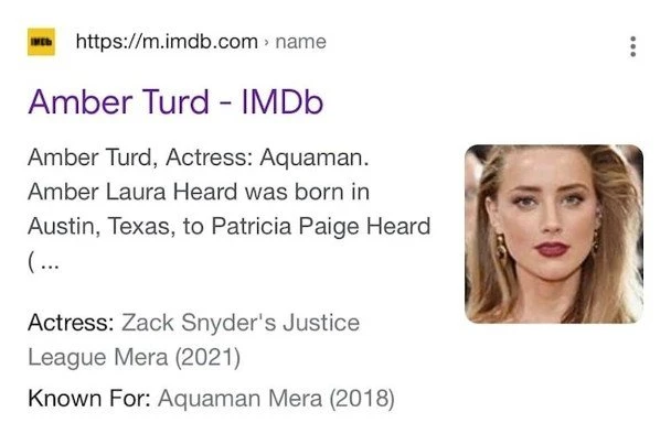 電影資料庫被網民惡搞　安珀赫德變「便便小姐」？！