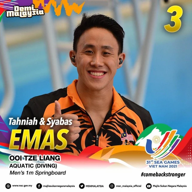 【河內東運會】黃茲梁獻次金  大馬跳水2天掃4金