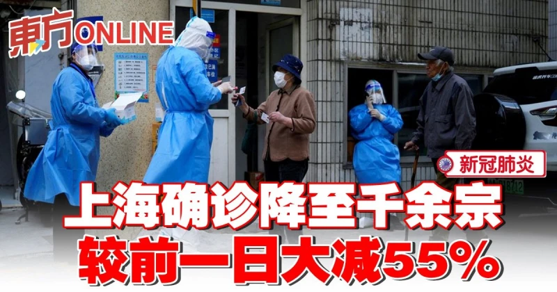 【新冠肺炎】上海確診降至千餘宗　較前一日大減55%