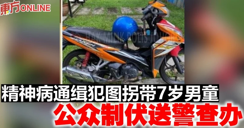 精神病通緝犯圖拐帶7歲男童　公眾制伏送警查辦