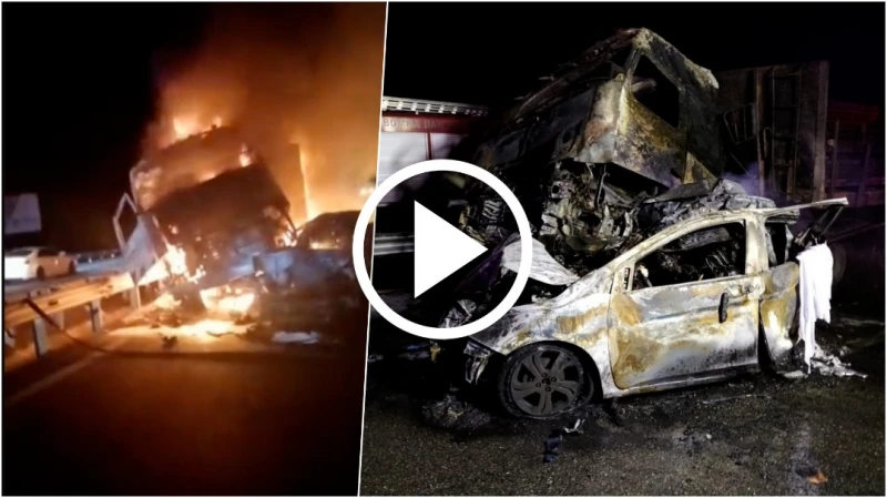 南北大道凌晨車禍起火  5大學生活活被燒死 