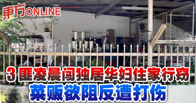 3匪凌晨闖獨居華婦住家行竊　菜販欲阻反遭打傷