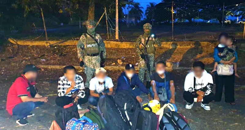 斗湖逮捕8名非法偷潛入沙巴的印尼公民