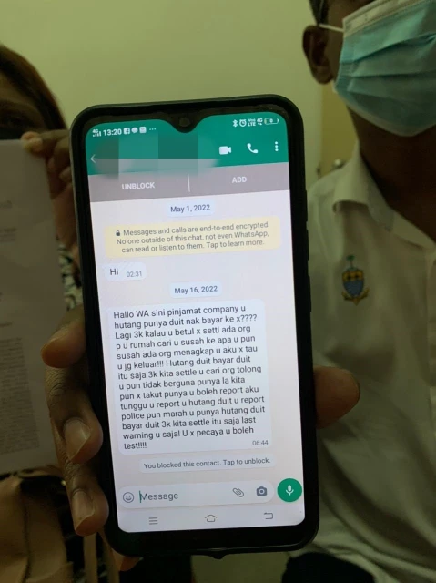 女書記跟阿窿借RM200　還了RM4500仍被追債恐嚇