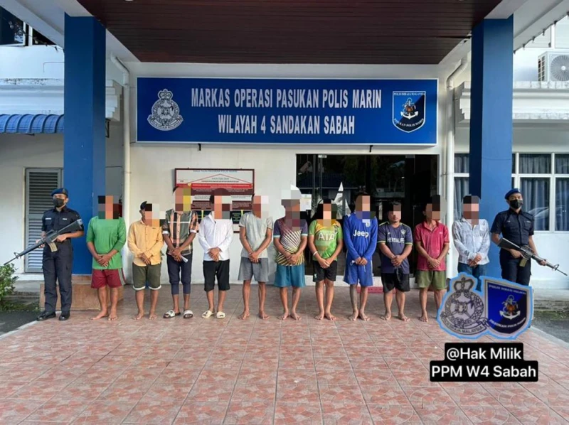 2艘越南漁船非法闖入捕撈 被沙巴水警扣查11人落網