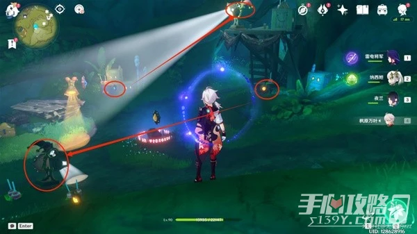 《原神》隱眾遊園地區琦光彩燈點位分享