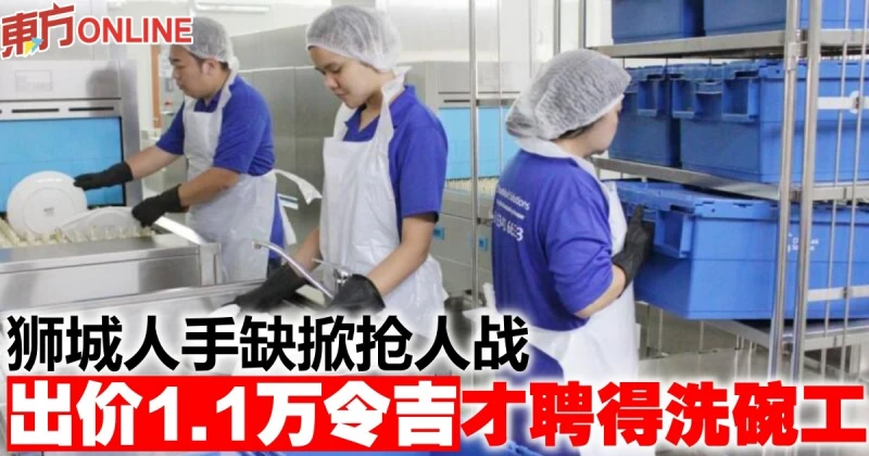 獅城人手缺掀搶人戰　出價1.1萬令吉才聘得洗碗工
