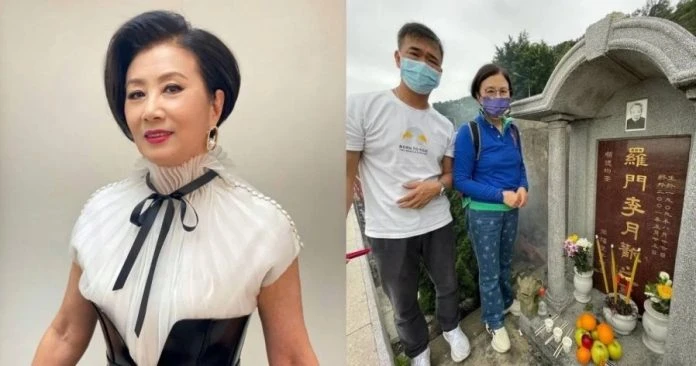 拜祭羅家英雙親與墓碑合照 汪明荃被批對先人不敬