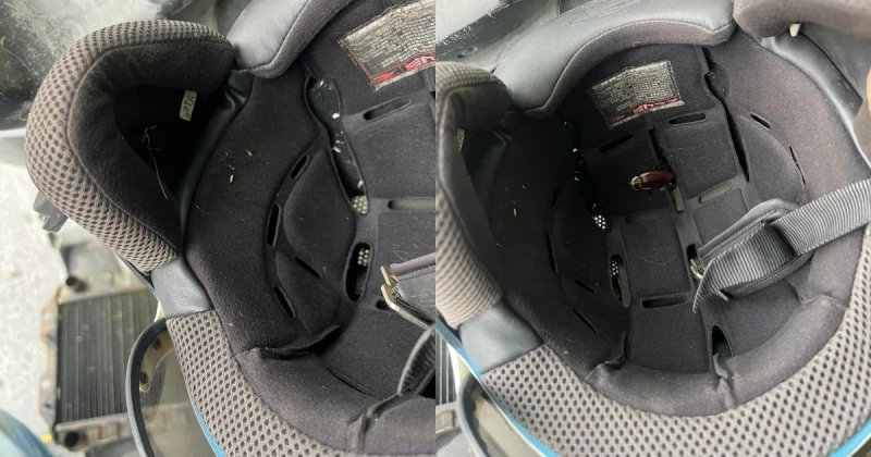 騎摩哆時總覺得頭痒痒　男子取下頭盔一看發現「小強」