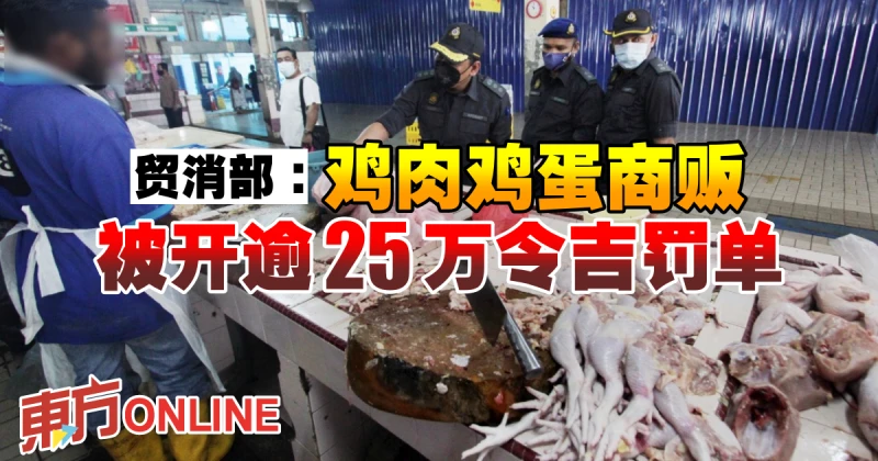 貿消部：雞肉雞蛋商販被開逾25萬令吉罰單
