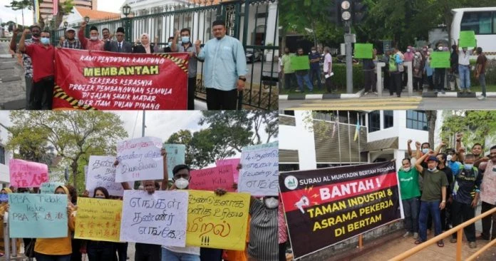 檳議會首日「真熱鬧」 迎來4組人馬和平示威