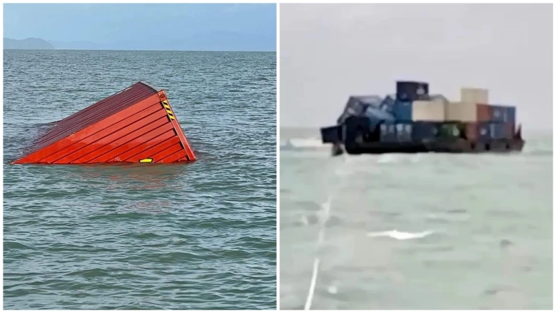 泰貨船往檳城途中遇風暴  18個貨櫃海上漂