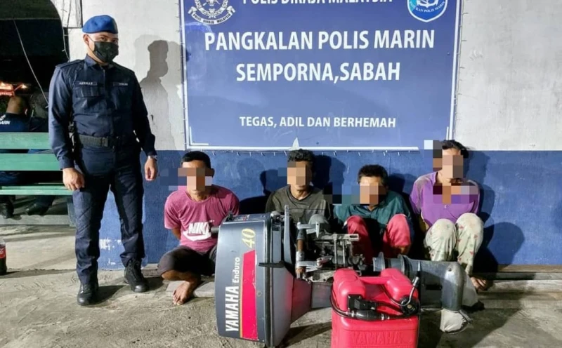 4男涉嫌在保留森林鋸木  遭仙本那水警逮捕