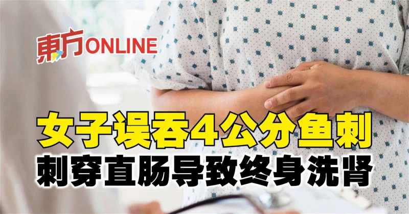 女子誤吞4公分魚刺　刺穿直腸導致終身洗腎
