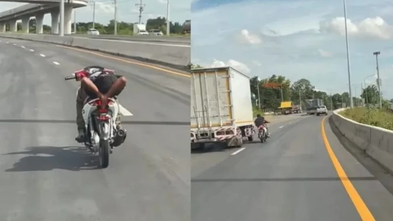 公路騎車炫技耍帥 泰49歲騎士被控疏忽駕駛