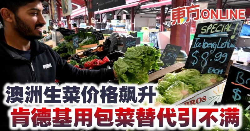 澳洲生菜價格飆升　肯德基用包菜替代引不滿