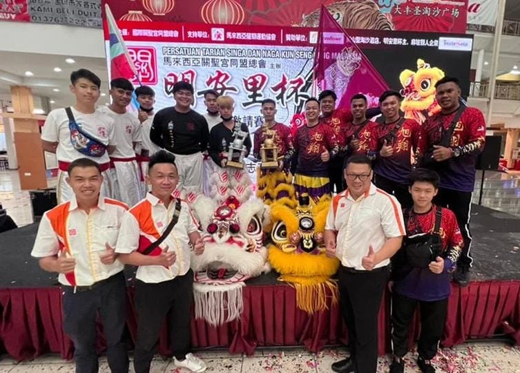 沙巴旭祥關聖宮龍獅體育會和沙巴建國龍獅體育會在《2022全國高樁及傳統舞獅邀請賽》 技高一籌橫掃冠亞軍榮譽