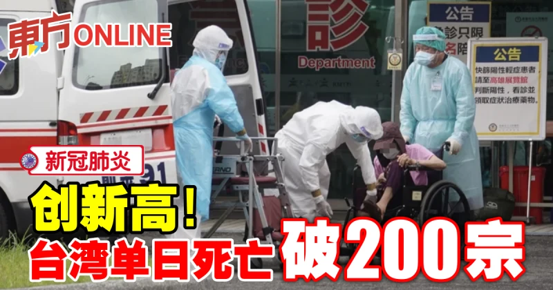 【新冠肺炎】創新高！台灣單日死亡破200宗