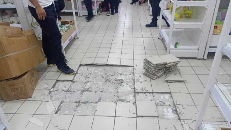 山打根海港城商場傳巨響 管理層:出現「爆磚」非如謠傳要倒塌