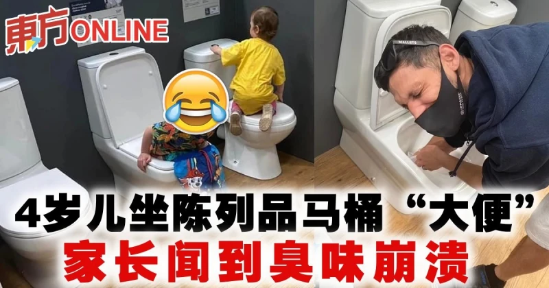 4歲兒坐陳列品馬桶「大便」　家長聞到臭味崩潰
