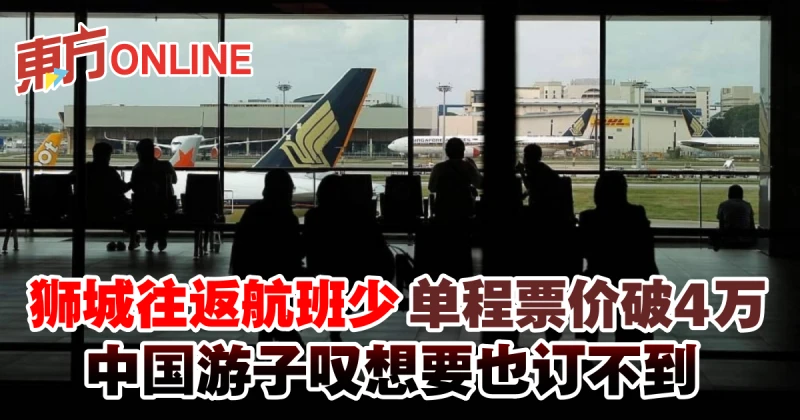 獅城往返航班少單程票價破4萬 　中國遊子嘆想要也訂不到