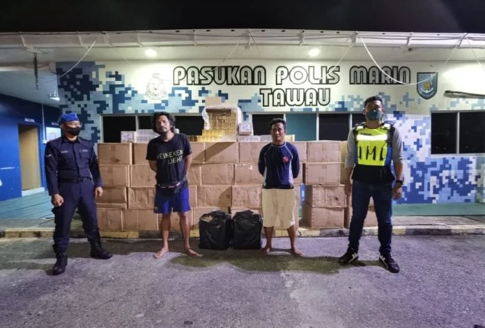 斗湖水警鹵價值近50萬走私私菸