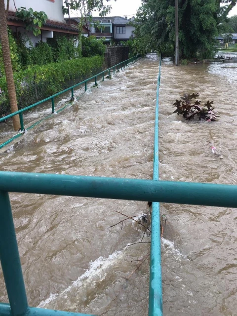 怡保下午豪雨多區閃電水災　白蘭園水深4尺車困水中