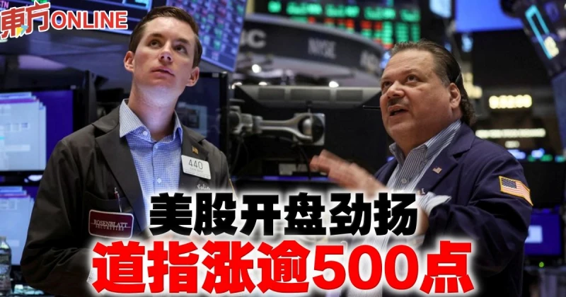美股開盤勁揚　道指漲逾500點