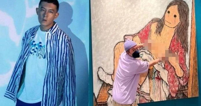 陳冠希對裸女畫「襲胸」　網民諷：希哥還是這樣子