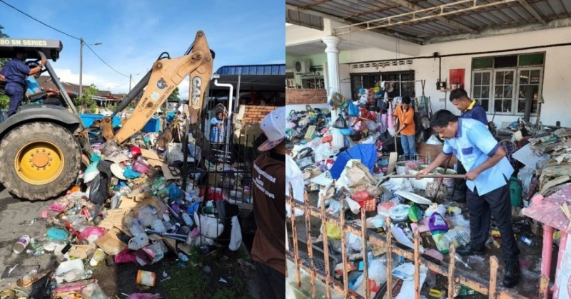 獨居男住家垃圾堆積如山　市議會出動挖掘機清理
