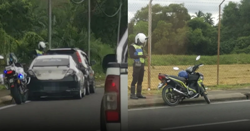 疑是為了避開JPJ路障 2汽車及1摩多被棄路旁