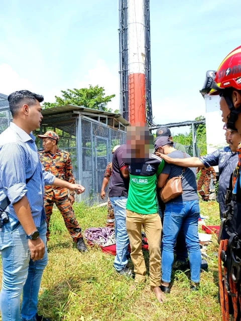 精神病男爬上45公尺高電訊塔　消拯員花逾5小時成功勸阻