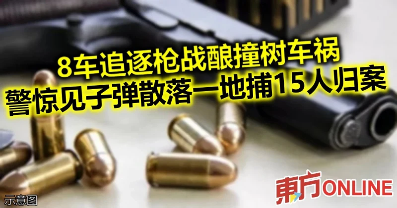 8車追逐槍戰釀撞樹車禍　警驚見子彈散落一地捕15人歸案
