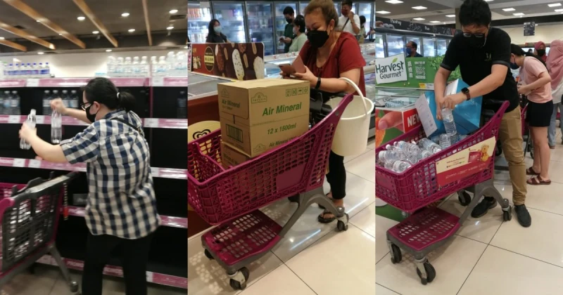 【華玲爆發山洪】檳多地區制水　超市飲用水搶購一空