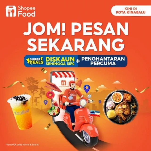 ShopeeFood外賣終於來到沙巴亞庇! 下單享全天候免外送費