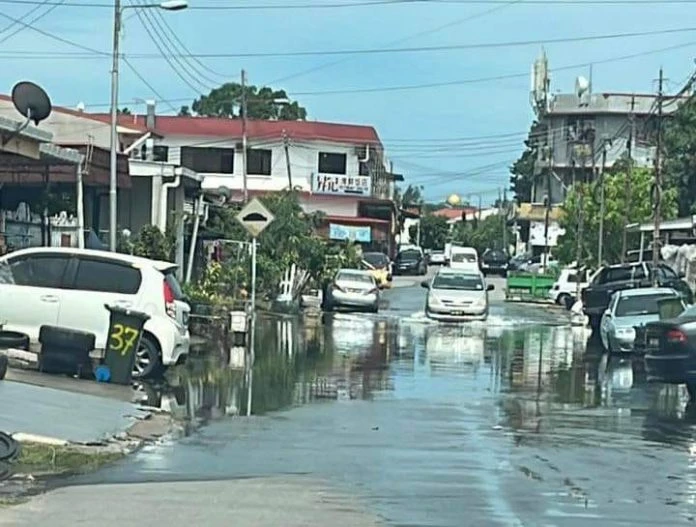 因特殊天文現象出現大漲潮  路陽和生園低洼處積水