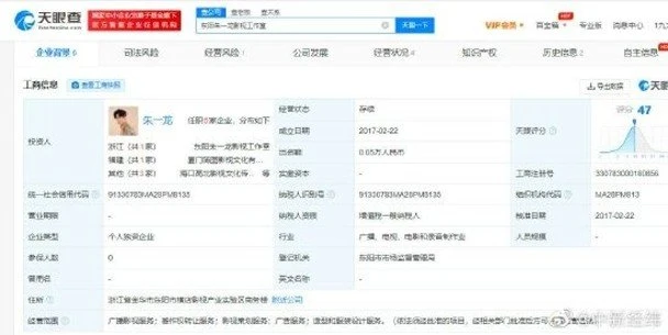 出事？！朱一龍工作室被列為經營異常