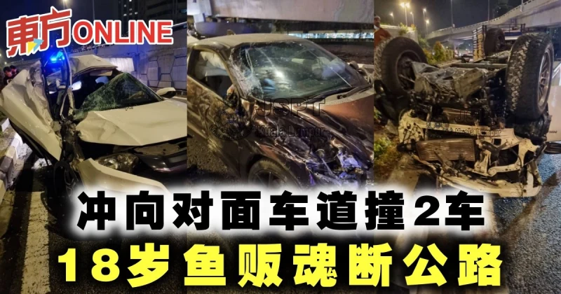 沖向對面車道撞2車　18歲魚販魂斷公路