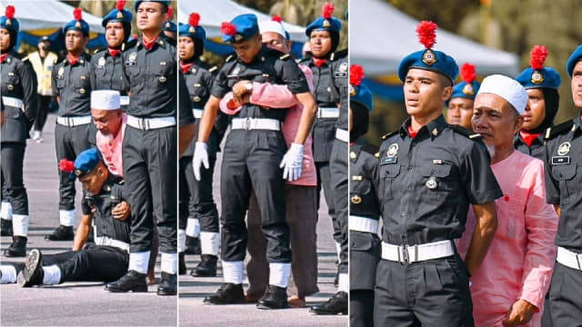 馬國青年檢閱禮昏倒 叔叔緊抱以身為牆感動眾人 