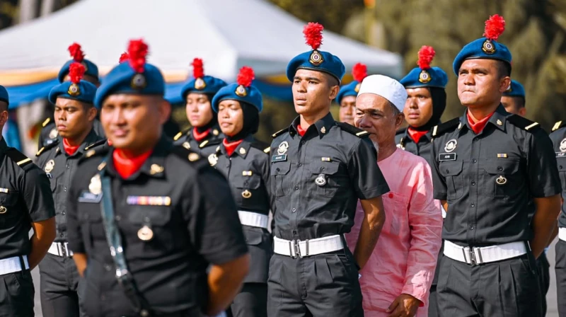馬國青年檢閱禮昏倒 叔叔緊抱以身為牆感動眾人 