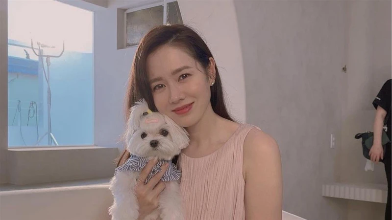 孫藝珍挺孕肚與愛犬拍廣告　網驚嘆：最美孕婦！