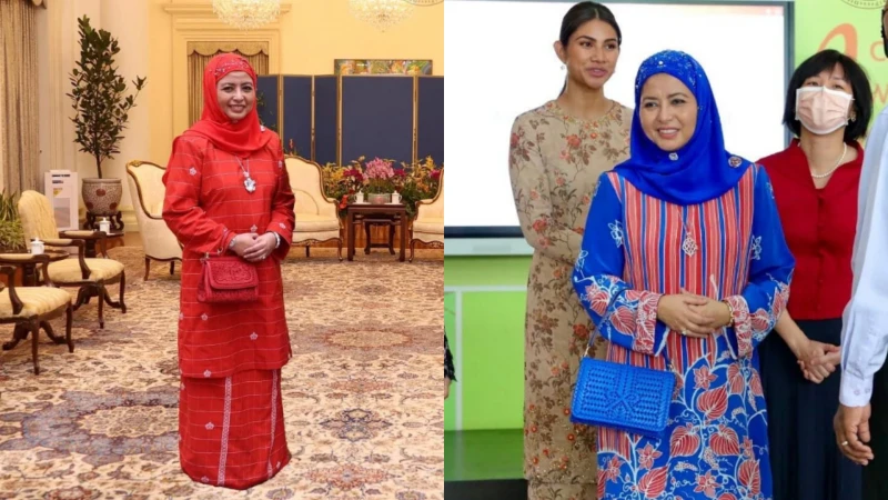 柔蘇丹後隨行訪獅城 特色服裝意外成焦點