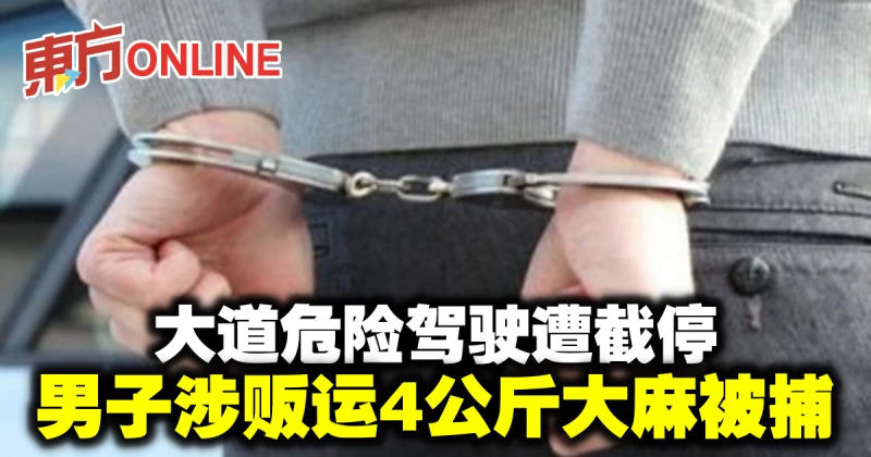 大道危險駕駛遭截停　男子涉販運4公斤大麻被捕
