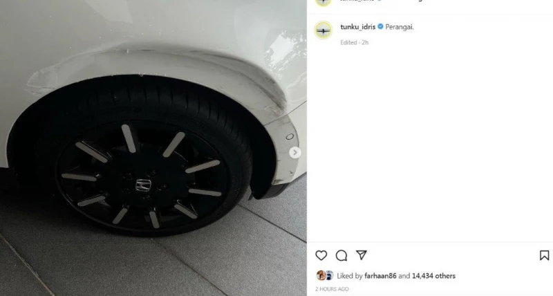 豪華電動車遭獅城寶馬轎車撞後不理　柔二王子發文表不滿