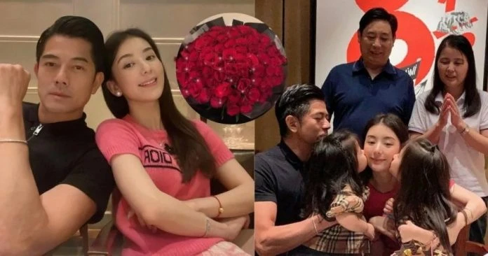 送超大束玫瑰花為方媛慶生　郭富城罕曬與岳父母同框合照