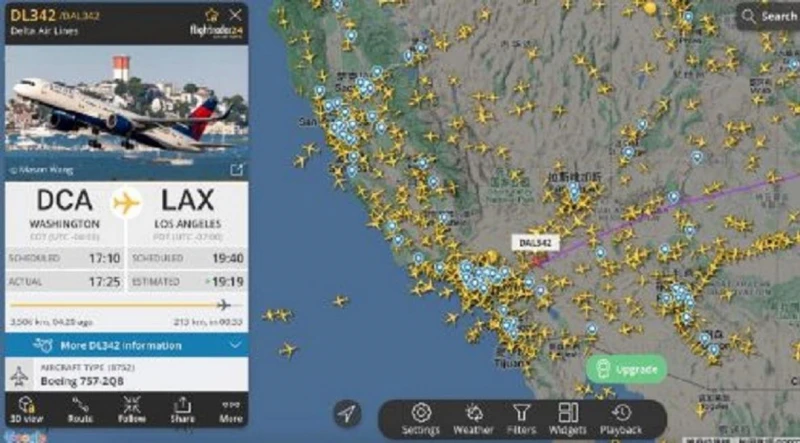 佩洛西訪台的飛行動態全球追　名人航班實時追蹤網用戶增多