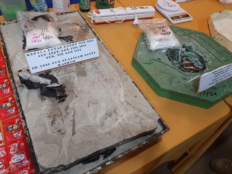 狡猾毒販藏毒品在洋灰板塊　終被警方識破逮捕6男女