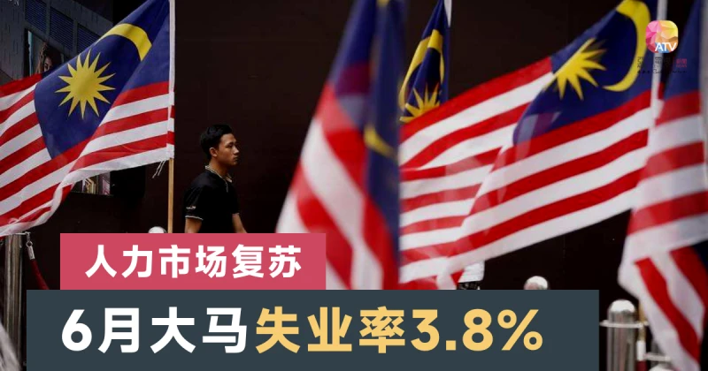 6月大馬失業率3.8% 自新冠肺炎發生以來最低